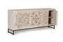 Giner y Colomer Aparador Madera de Mango y Patas Metal Blanco Envejecido 80x190x38 cm